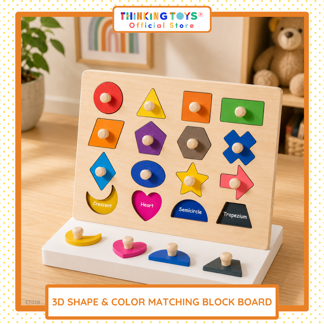 3D Shape & Color Matching Block Board