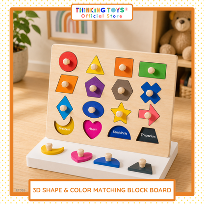 3D Shape & Color Matching Block Board