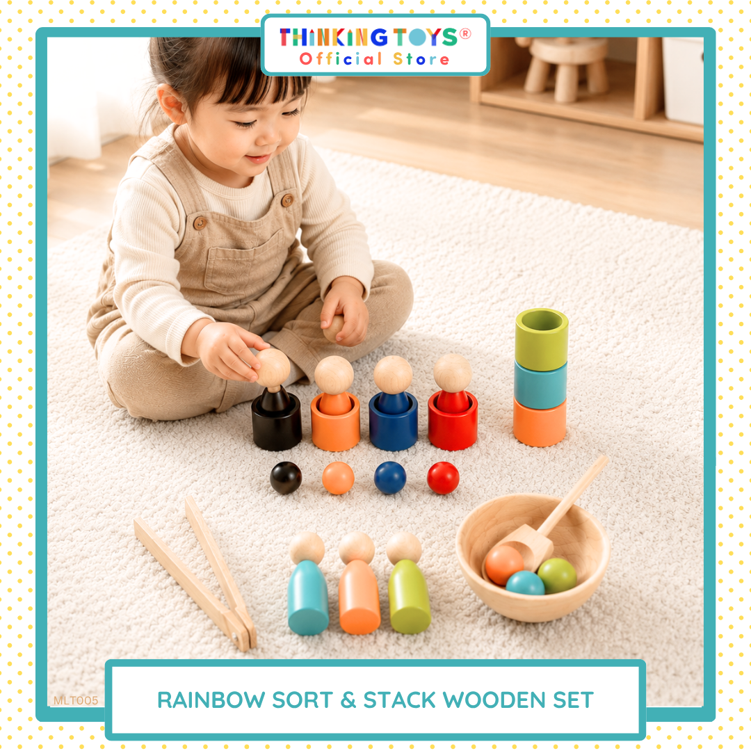 Rainbow Sort & Stack Wooden Set