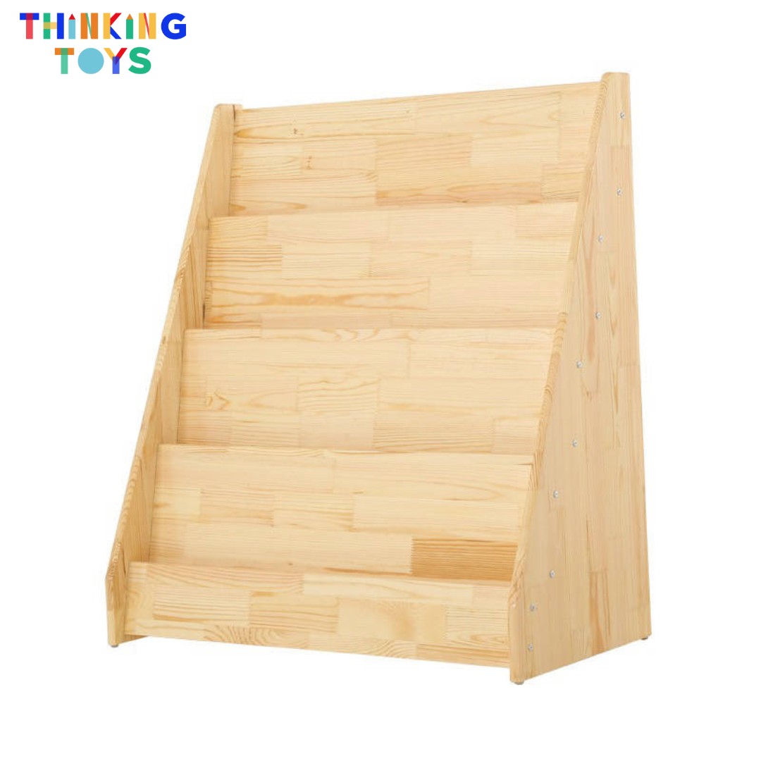 GROW-WITH-U Montessori Natural 4-Level Bookshelf