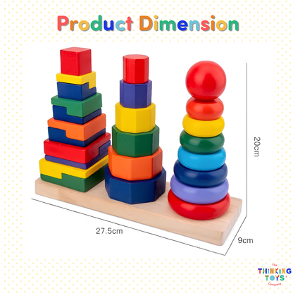 3-in-1 Montessori Shape Stacking Set