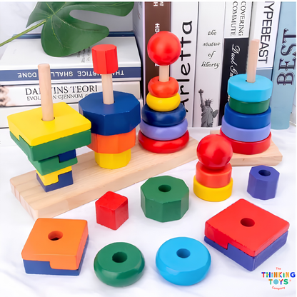 3-in-1 Montessori Shape Stacking Set