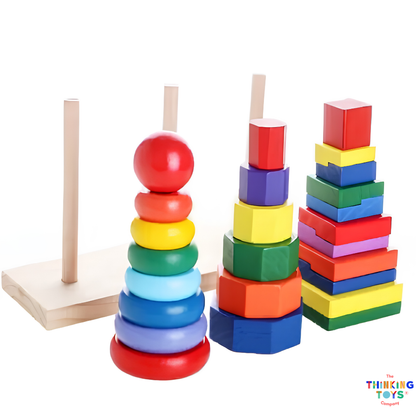 3-in-1 Montessori Shape Stacking Set
