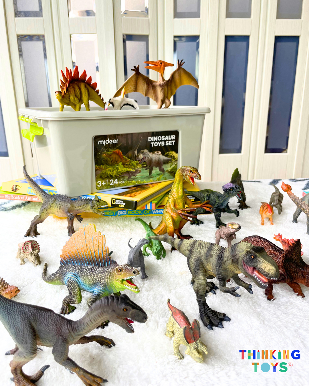 MIDEER Realistic Dinosaur Toy Set
