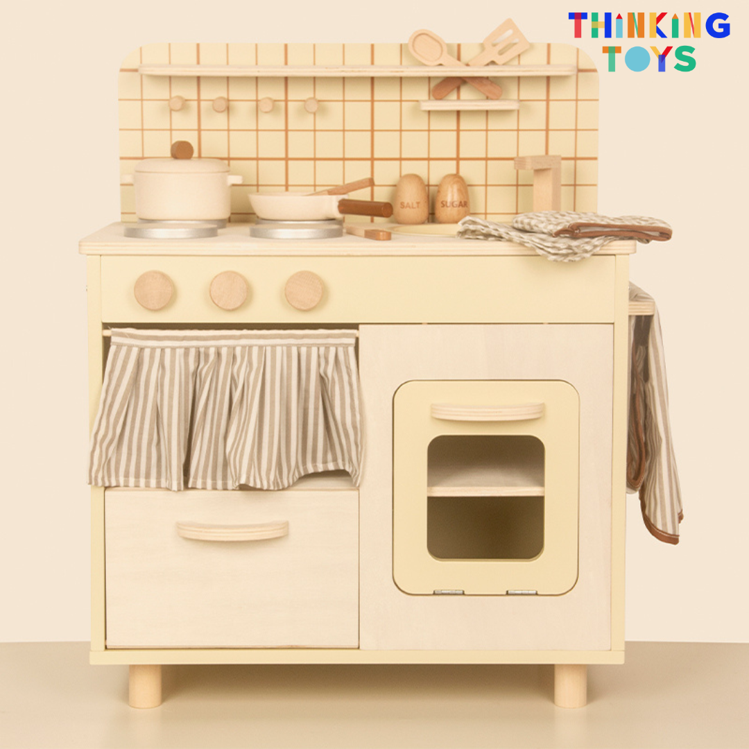 PLAYSHOP Wooden Nordic Style Kitchen Playset