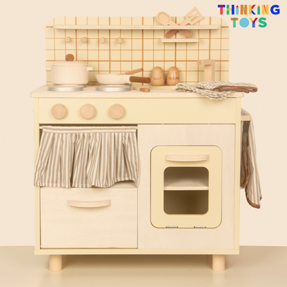 PLAYSHOP Wooden Nordic Style Kitchen Playset