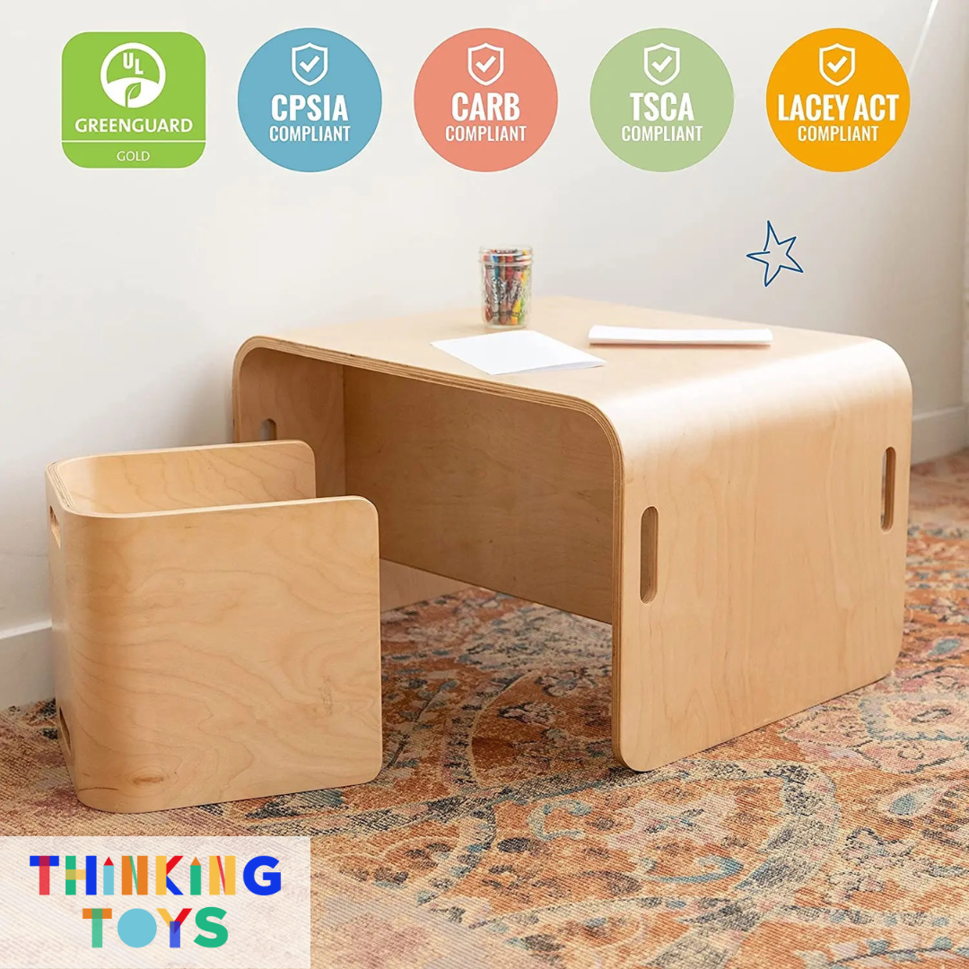 GROW-WITH-U 9-in-1 Montessori Cube Table Chairs - Main Image