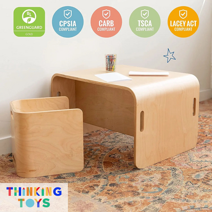 GROW-WITH-U 9 IN 1 Montessori Cube Table and Chairs Set