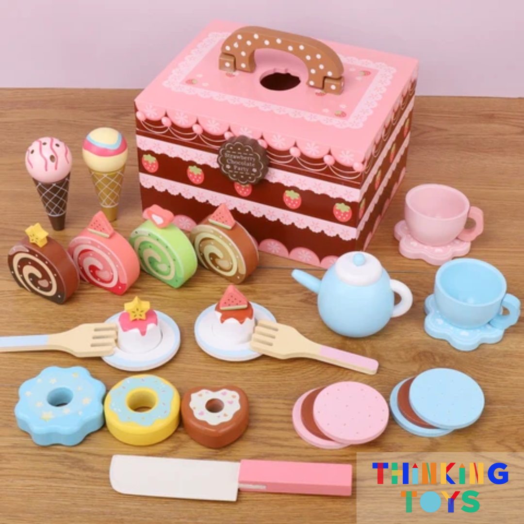 PLAYSHOP Wooden Afternoon Tea Cake and Dessert Playset