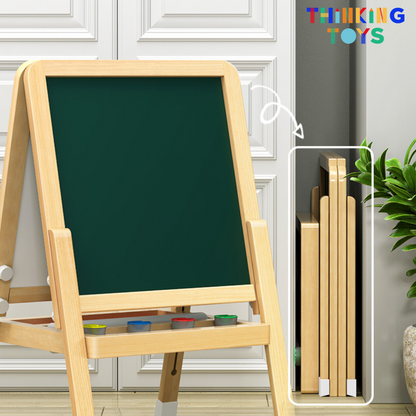 GROW-WITH-U 3 IN 1 Chalkboard, Whiteboard and Painting Easel