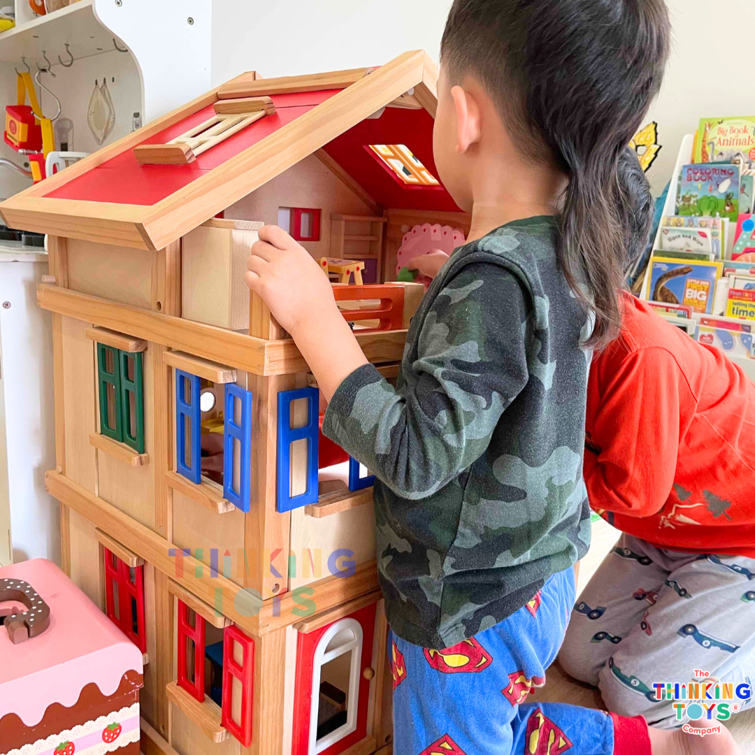 LULU Deluxe Wooden 3-Storey Dollhouse