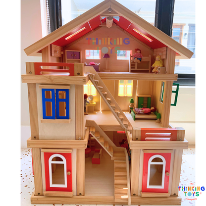 LULU Deluxe Wooden 3-Storey Dollhouse