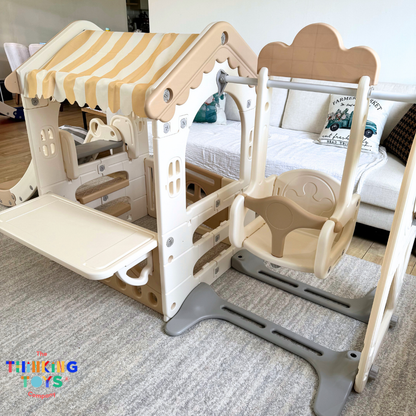 Kumi Indoor Playhouse with Swing and Slide