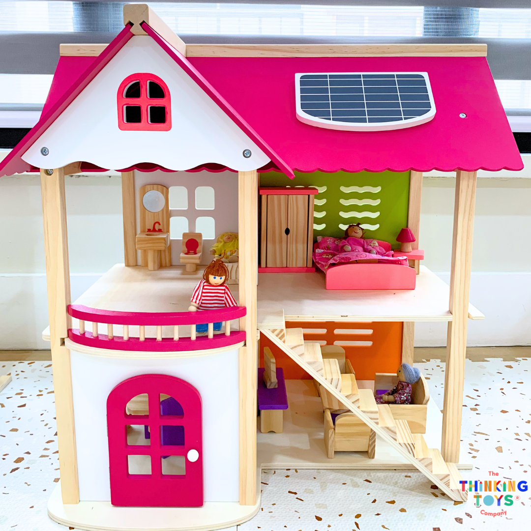 LULU CLASSIC 2-Storey Pink Dollhouse Villa