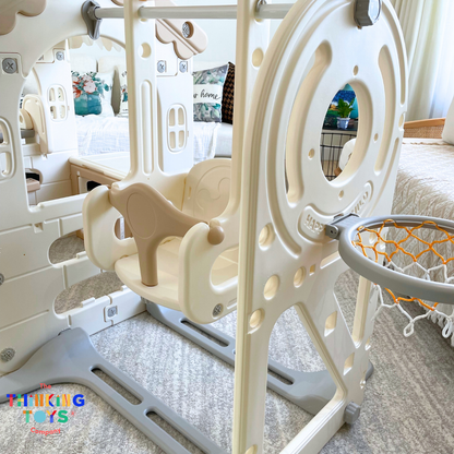 Kumi Indoor Playhouse with Swing and Slide