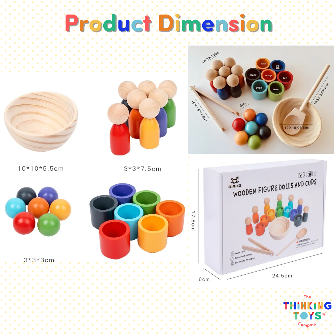 Rainbow Sort & Stack Wooden Set