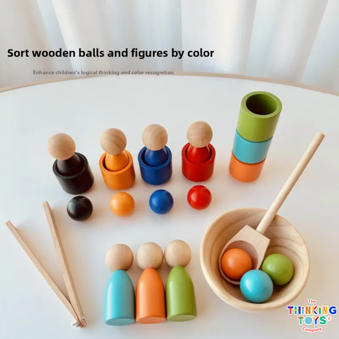 Rainbow Sort & Stack Wooden Set