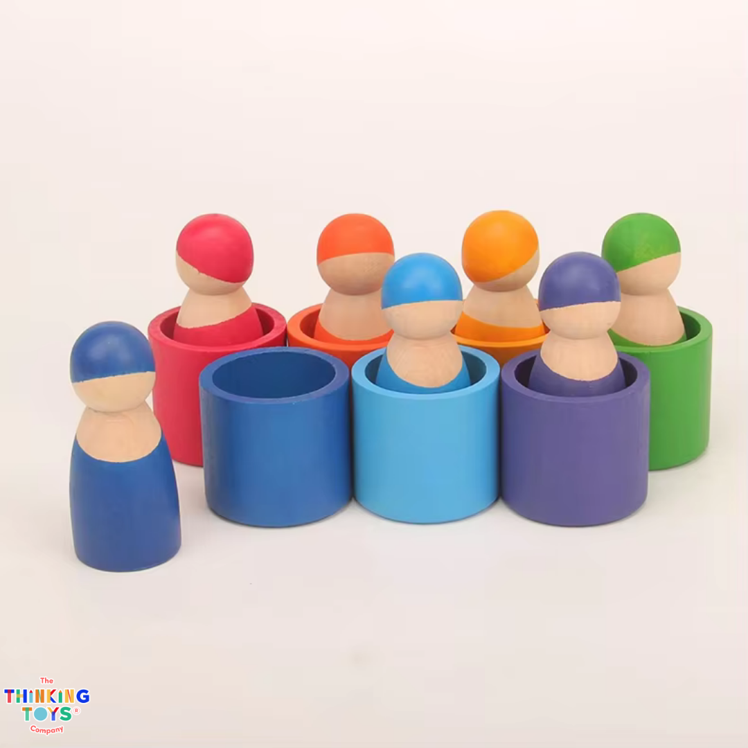 Rainbow Wooden Peg Dolls