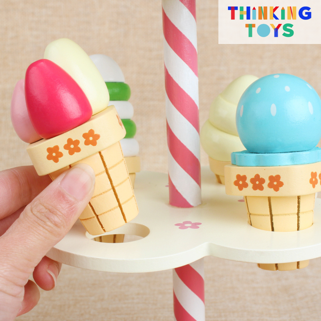 PLAYSHOP Wooden Double Layer Ice Cream Playset