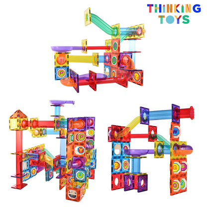 DELUXE MARBLE RUN 96-Piece Magnetic Tiles Set