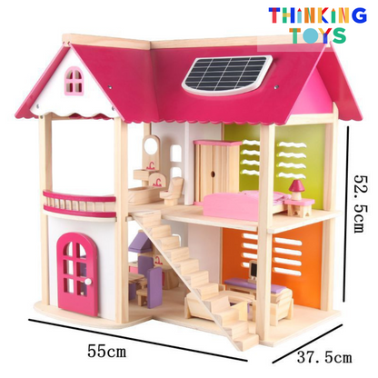 LULU CLASSIC 2-Storey Pink Dollhouse Villa