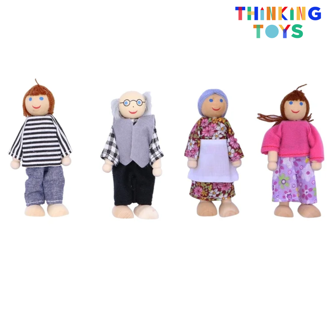 LULU Wooden Doll Happy Family Playset