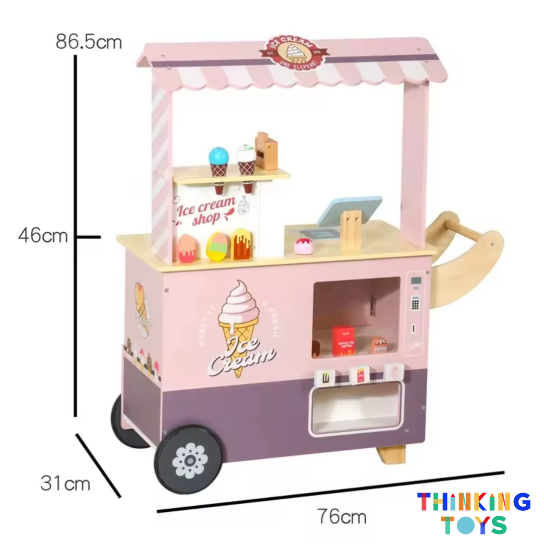 PLAYSHOP Wooden Macaron Ice Cream Shop Playset