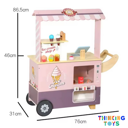 PLAYSHOP Wooden Macaron Ice Cream Shop Playset