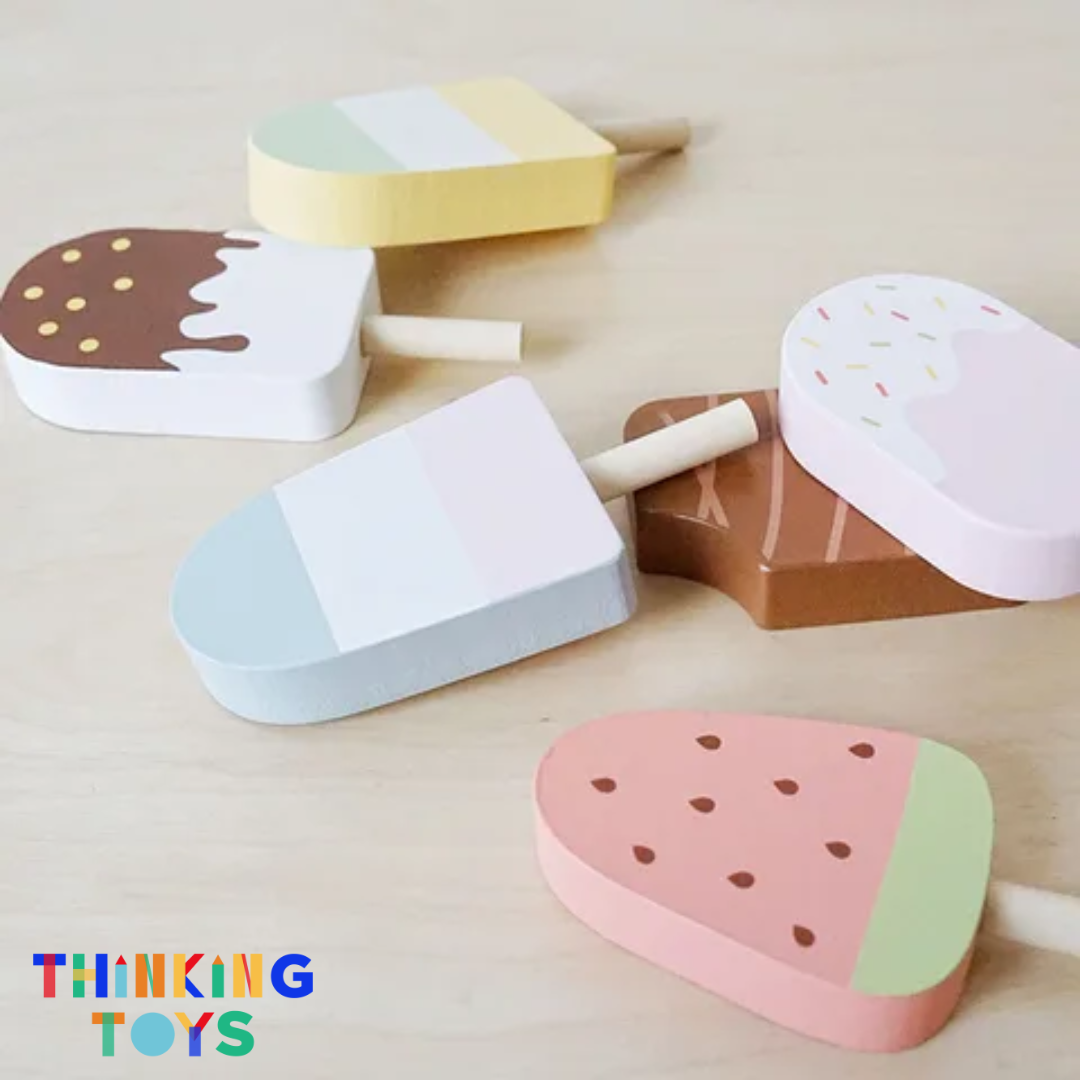 PLAYSHOP Wooden Classic Minimalist Ice Cream Playset