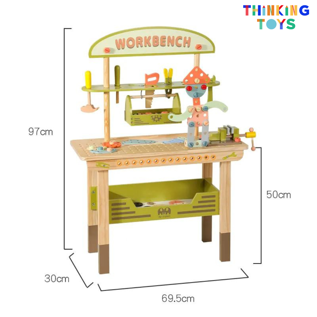 PLAYSHOP Wooden Workbench Tools Playset