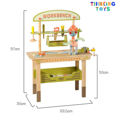 PLAYSHOP Wooden Workbench Tools Playset