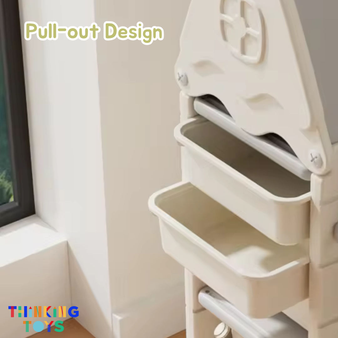 KUMI Double Treehouse Toy Organizer with Bookshelf