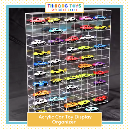 AC002, Acrylic toy car organizer with cover, Teaches animal recognition and sparks role play while encouraging storytelling.