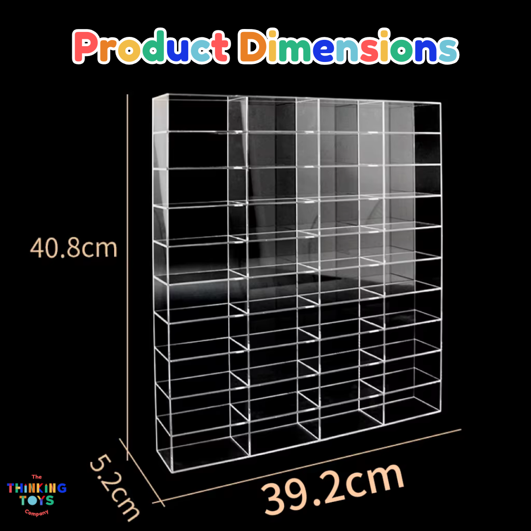 AC002, Acrylic toy car organizer with cover, Teaches animal recognition and sparks role play while encouraging storytelling.