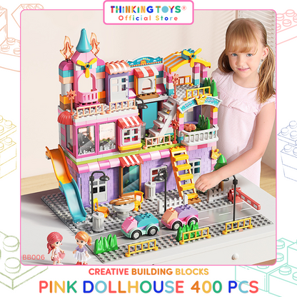 CREATIVE BUILDING BLOCKS Pink Dollhouse 400 PCS