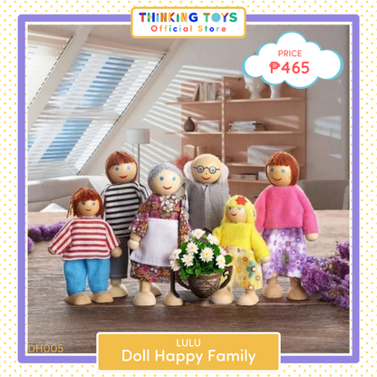 LULU Wooden Doll Happy Family Playset