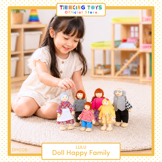 LULU Wooden Doll Happy Family Playset