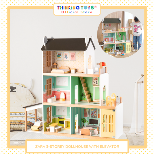 DH006, ZARA 3-Storey Dollhouse with Elevator