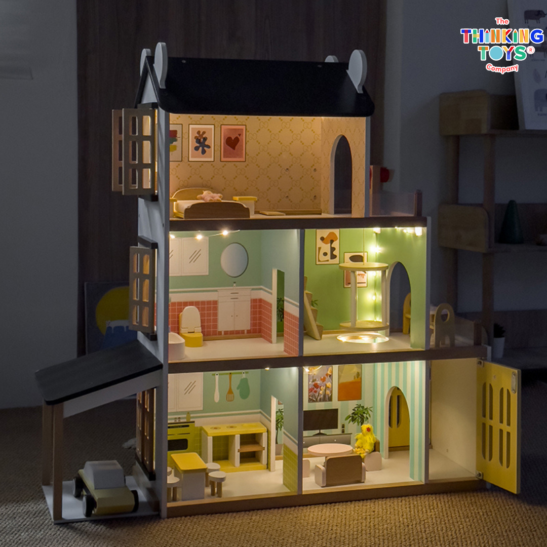 DH006, ZARA 3-Storey Dollhouse with Elevator 4