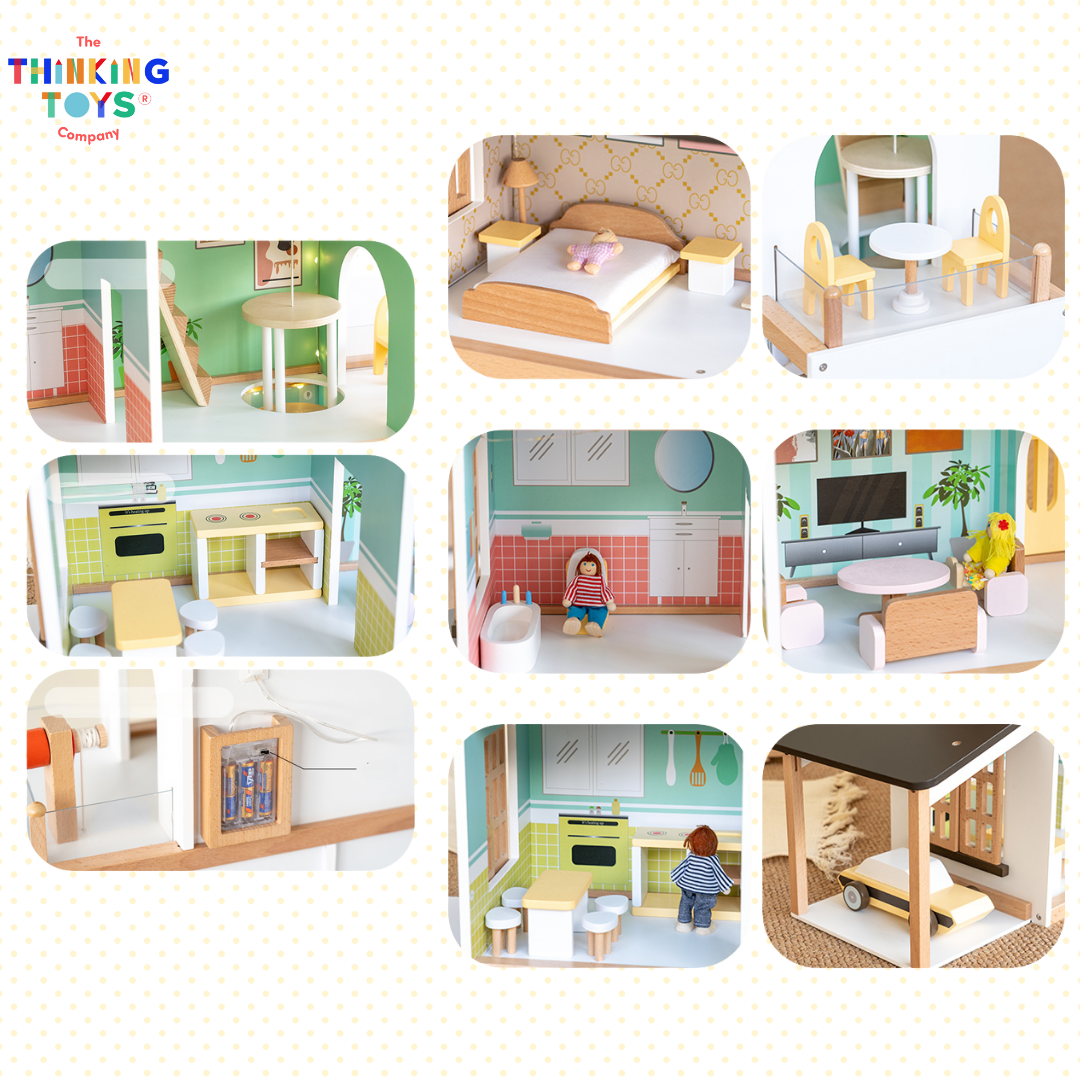 DH006, ZARA 3-Storey Dollhouse with Elevator 5