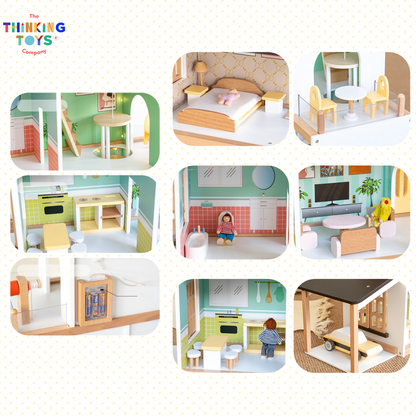DH006, ZARA 3-Storey Dollhouse with Elevator 5