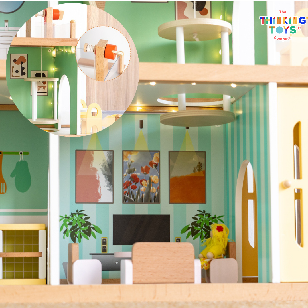 DH006, ZARA 3-Storey Dollhouse with Elevator 6
