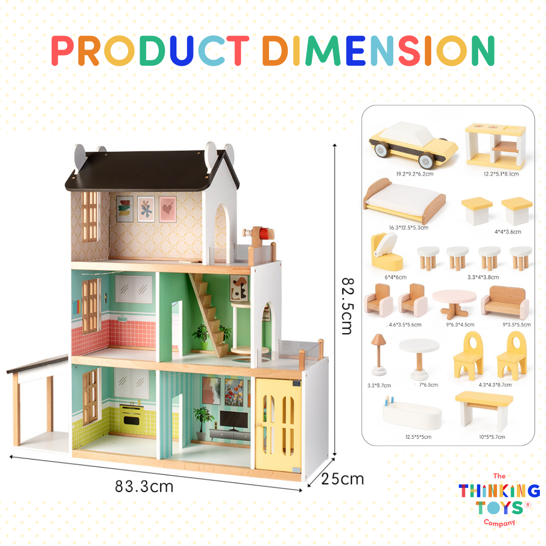 DH006, ZARA 3-Storey Dollhouse with Elevator 9