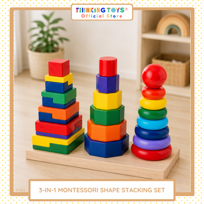 3-in-1 Montessori Shape Stacking Set
