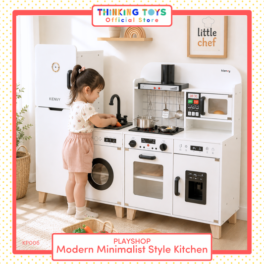 PLAYSHOP Wooden Modern Minimalist Kitchen Playset