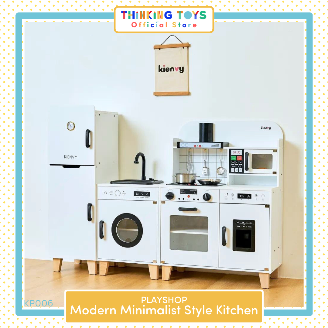 PLAYSHOP Wooden Modern Minimalist Style Kitchen Playset