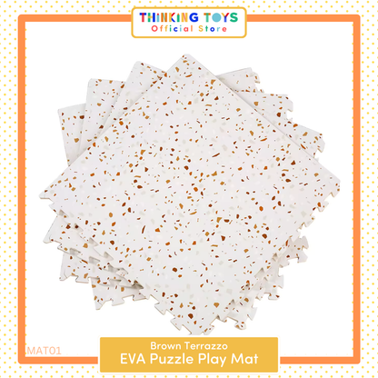 MAT001, EVA Puzzle Play Mat(Brown Terazzo), Creates a modern play space with durable, cushioned protection for children’s activities.