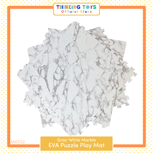 MAT002, Gray-White Marble, Adds cheerful energy to play areas while offering comfort and safe flooring.
