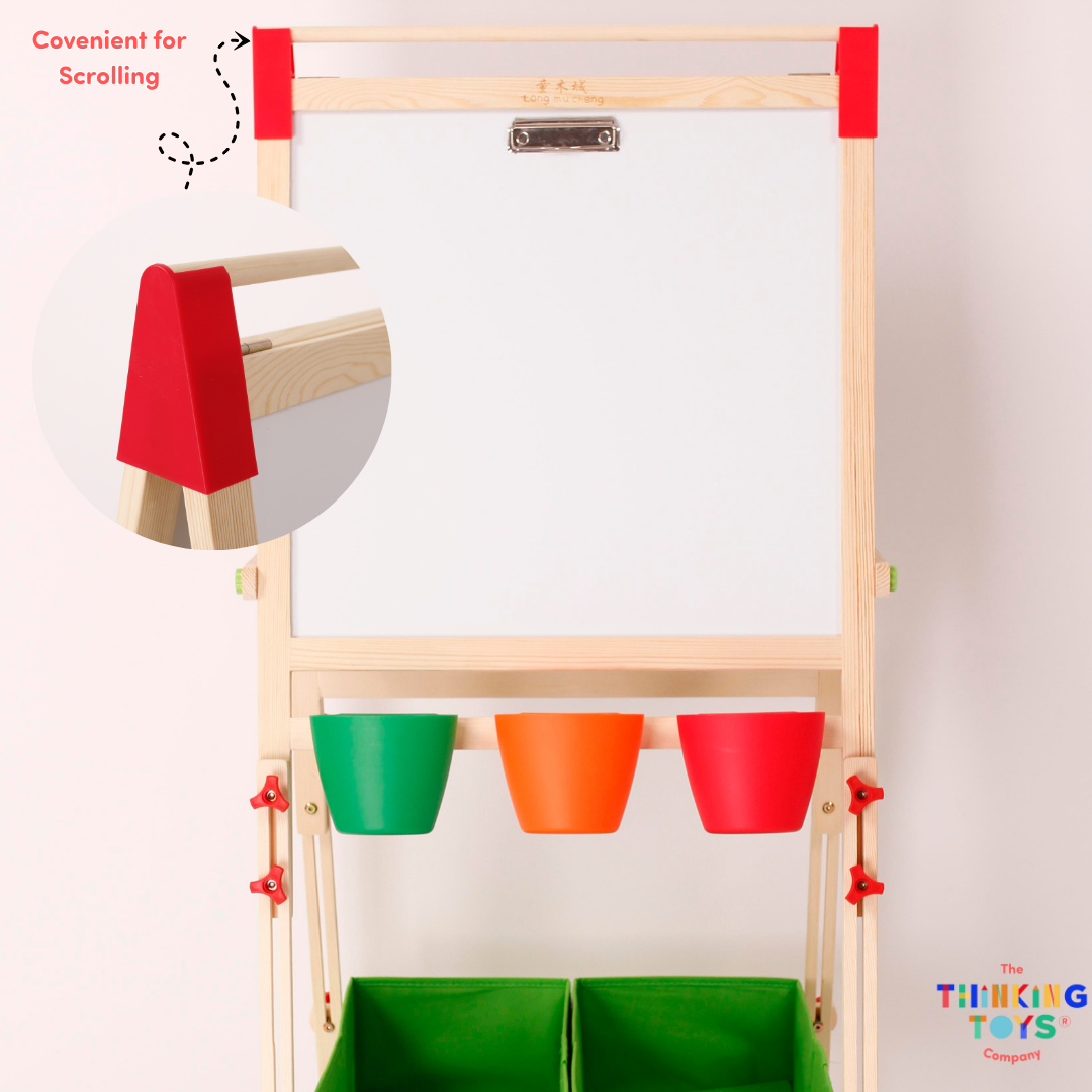 MF002-B, 3 IN CHALK BOARD, WHITE BOARD AND PAINTING EASEL, Encourages artistic expression and creativity with multiple surfaces for learning.