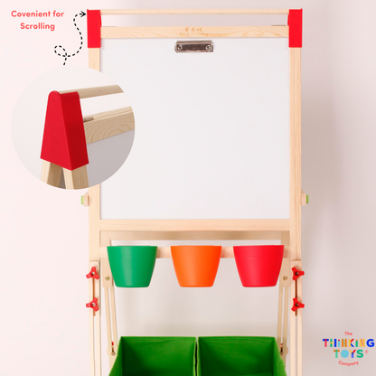 MF002-B, 3 IN CHALK BOARD, WHITE BOARD AND PAINTING EASEL, Encourages artistic expression and creativity with multiple surfaces for learning.